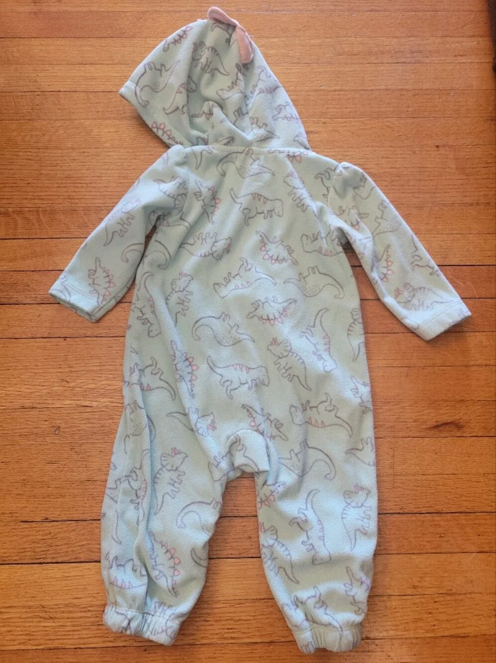 Carter's Mint Green and Pink Baby Fleece One-Piece